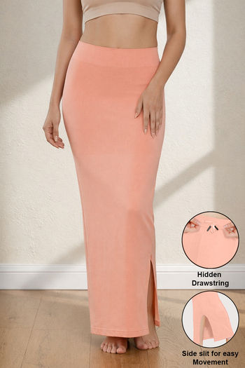 Buy Zivame All Day Seamless Mermaid Saree Shapewear With Removable Drawcord - Coral Pink